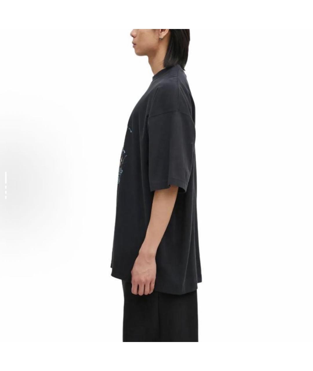 VETEMENTS Черная хлопковая футболка, фото 4