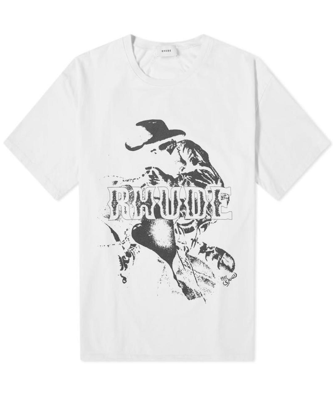 RHUDE Бежевая хлопковая футболка, фото 8