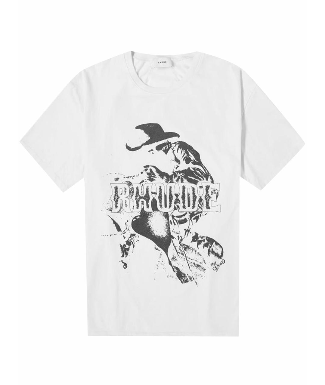 RHUDE Бежевая хлопковая футболка, фото 1