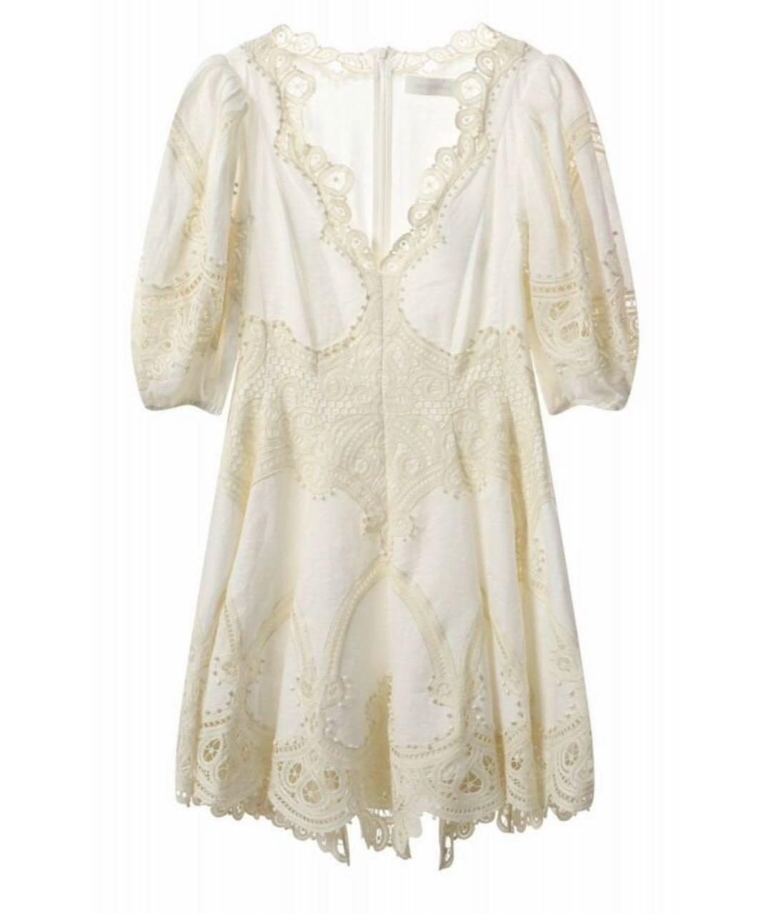 ZIMMERMANN Бежевое льняное повседневное платье, фото 8