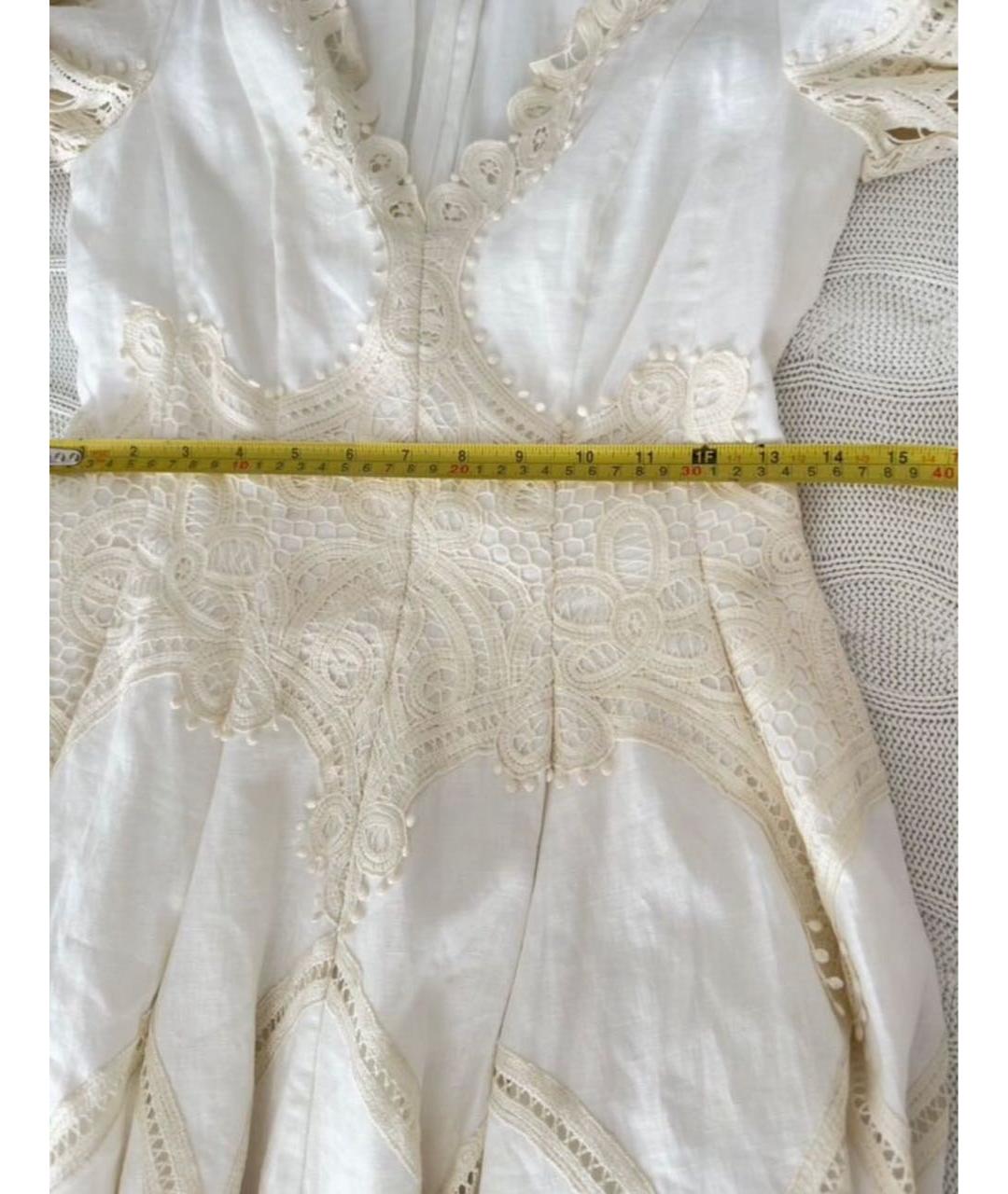 ZIMMERMANN Бежевое льняное повседневное платье, фото 4