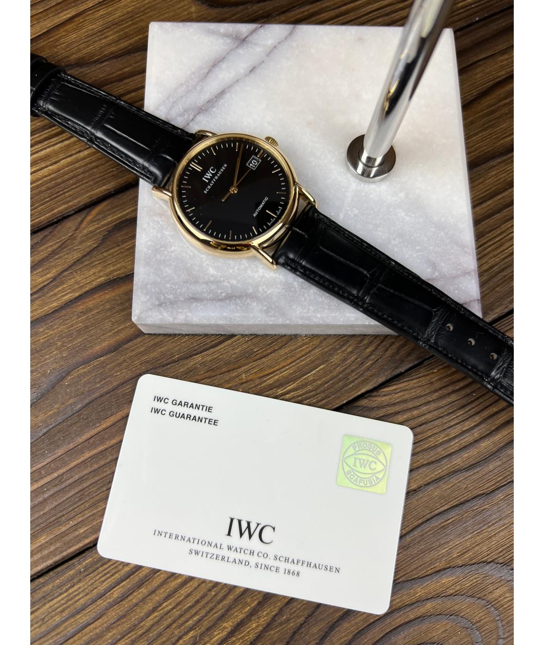 IWC Черные часы из розового золота, фото 2