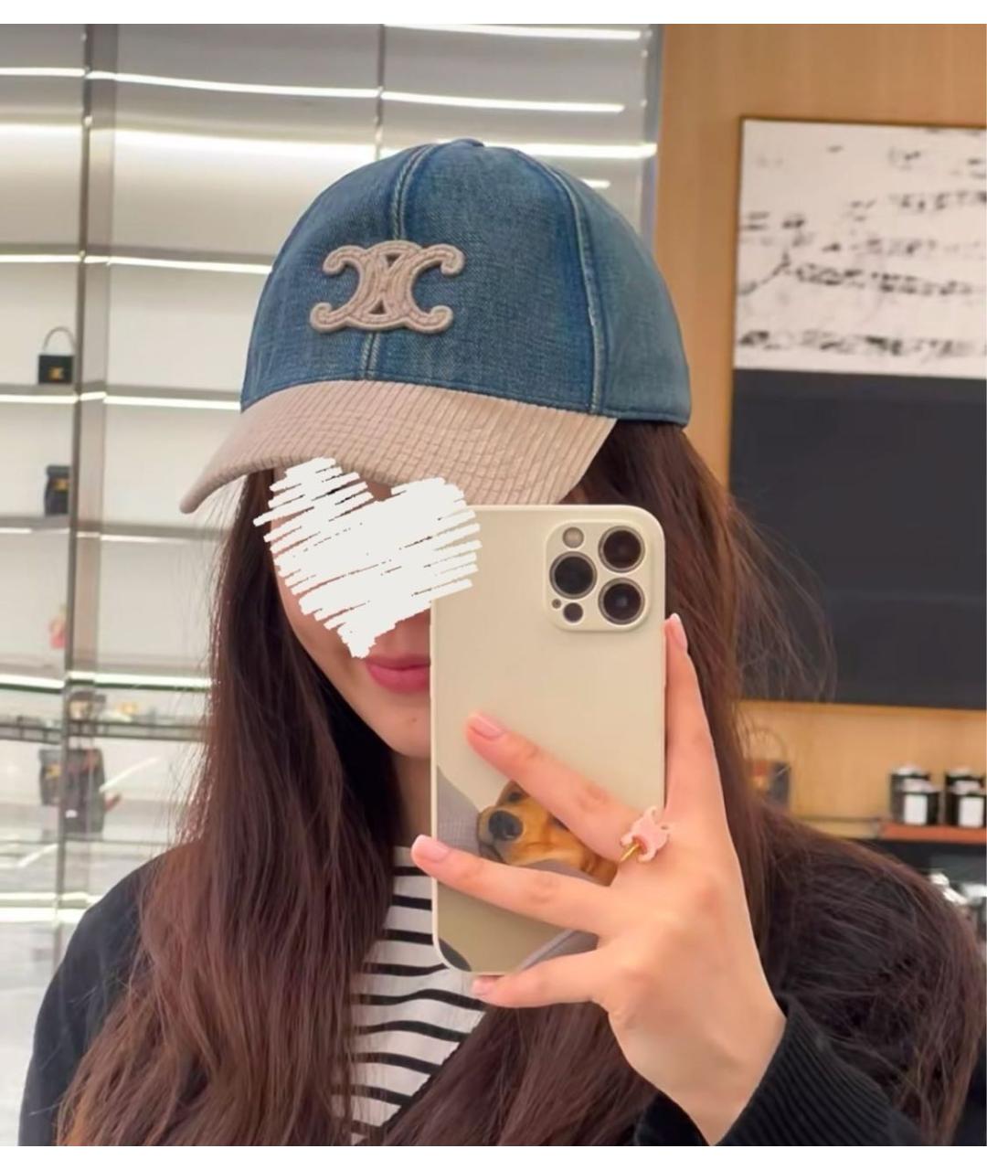 CELINE Синяя хлопковая кепка, фото 4