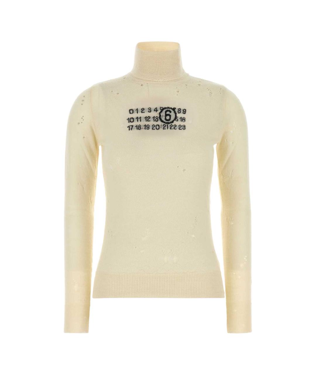MM6 MAISON MARGIELA Бежевая шерстяная водолазка, фото 1