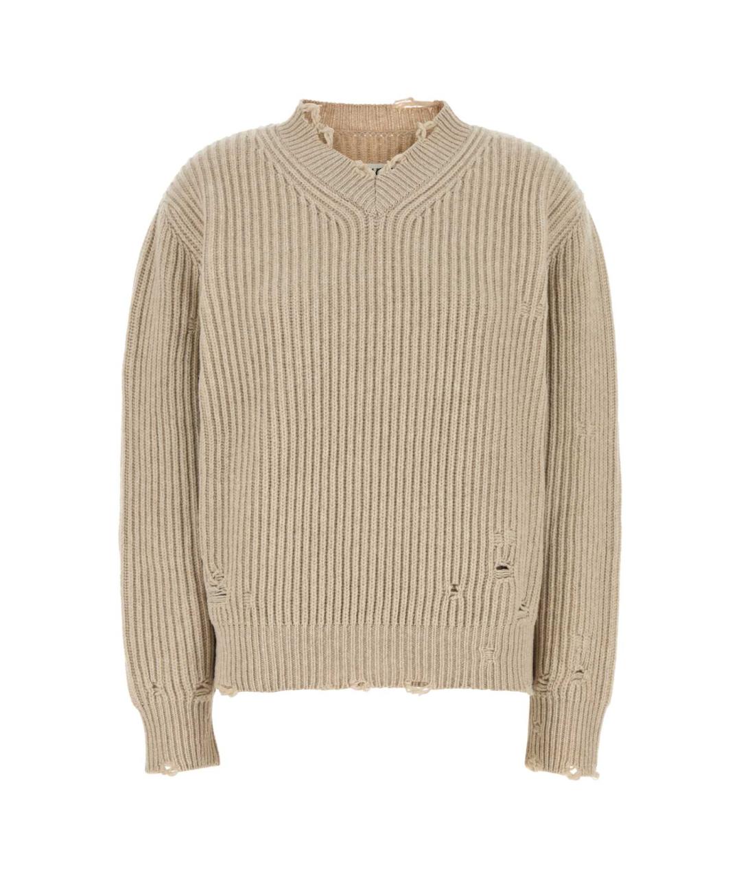 MM6 MAISON MARGIELA Бежевый шерстяной джемпер / свитер, фото 1
