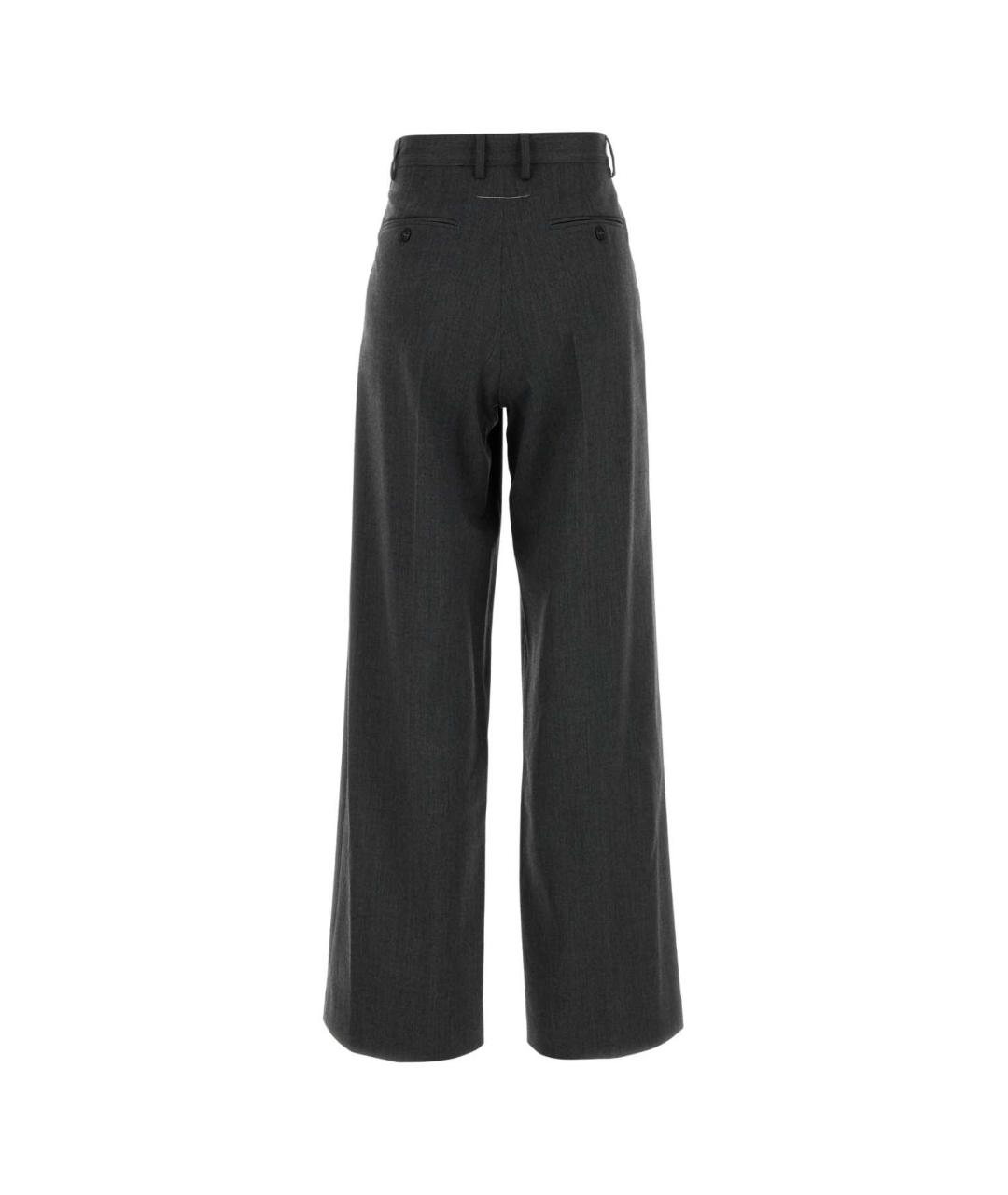 MM6 MAISON MARGIELA Серые полиэстеровые прямые брюки, фото 2