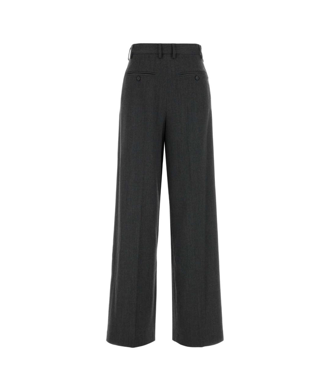 MM6 MAISON MARGIELA Серые полиэстеровые прямые брюки, фото 1