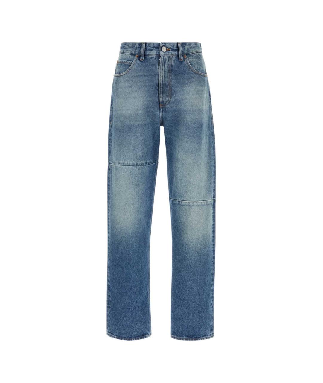 MM6 MAISON MARGIELA Синие хлопковые прямые джинсы, фото 1