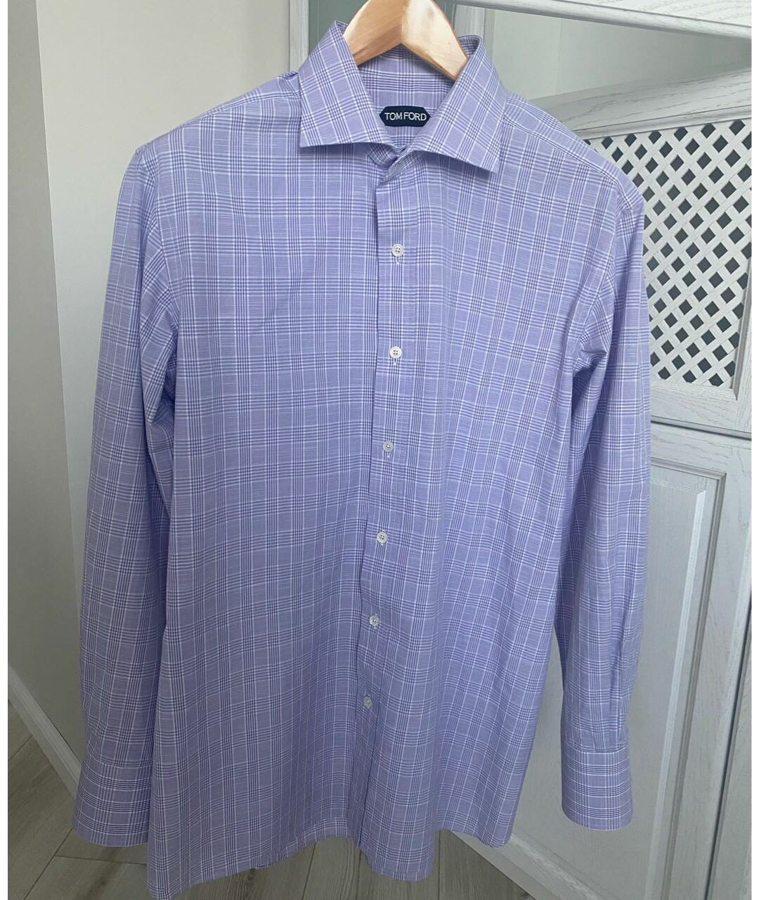 TOM FORD Фиолетовая хлопковая классическая рубашка, фото 5