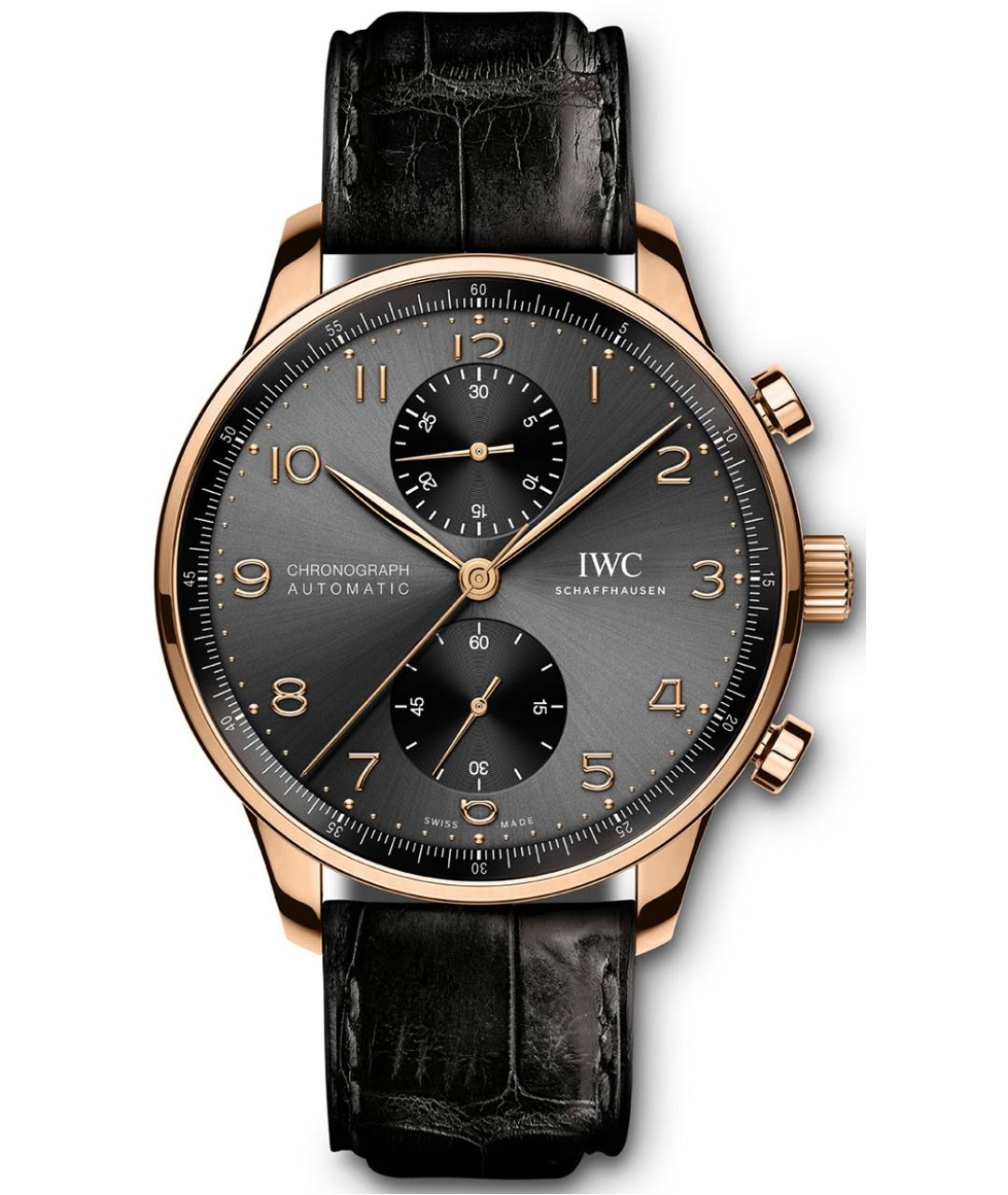 IWC Черные часы из розового золота, фото 9