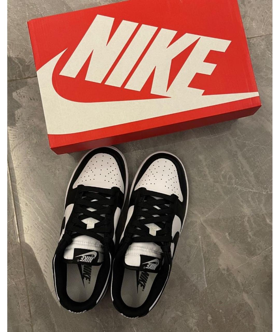 NIKE Черные кожаные низкие кроссовки / кеды, фото 7