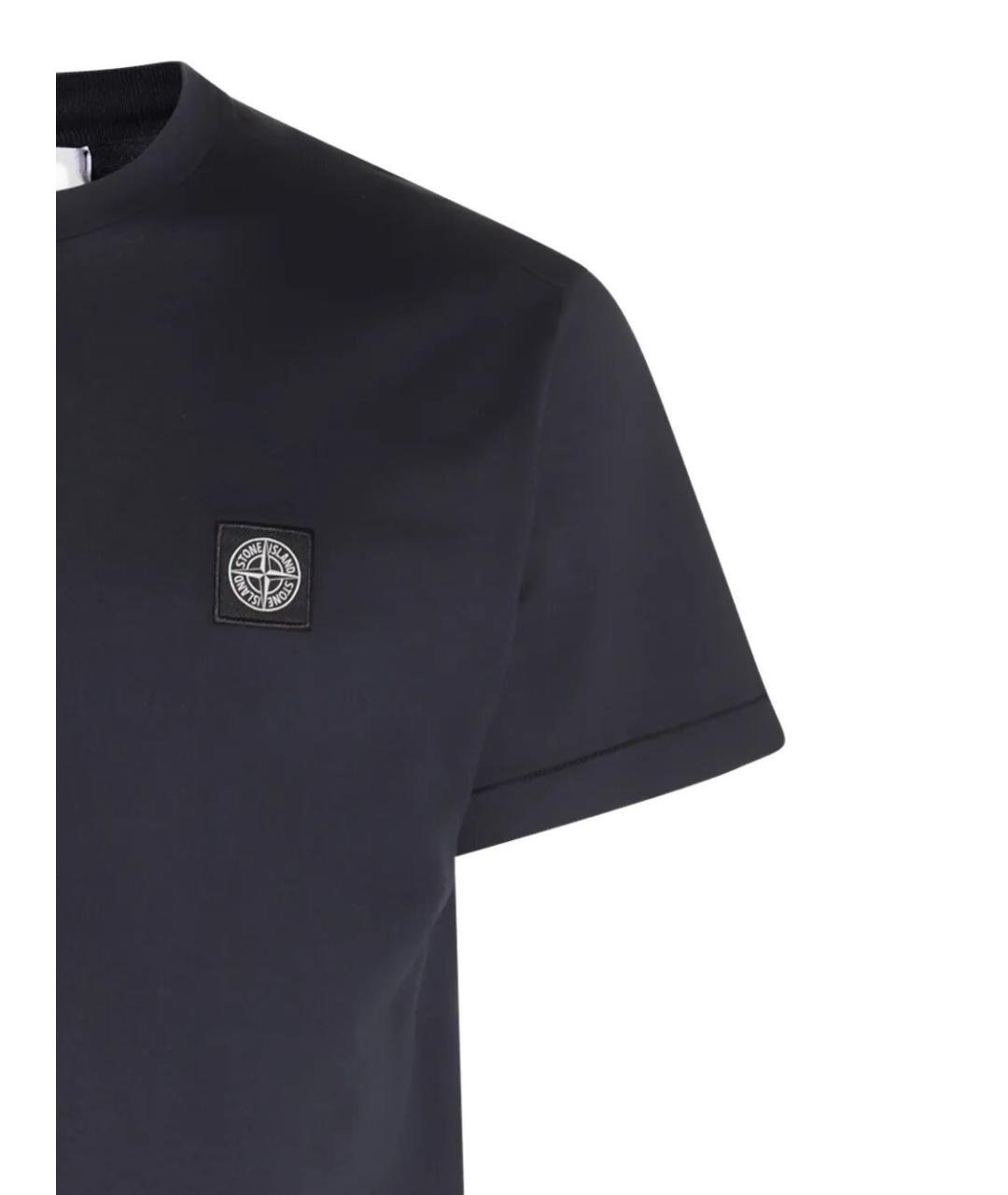 STONE ISLAND Антрацитовая хлопковая футболка, фото 3