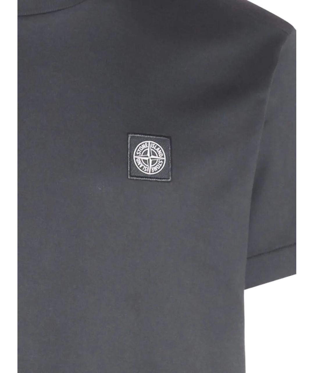 STONE ISLAND Антрацитовая хлопковая футболка, фото 3