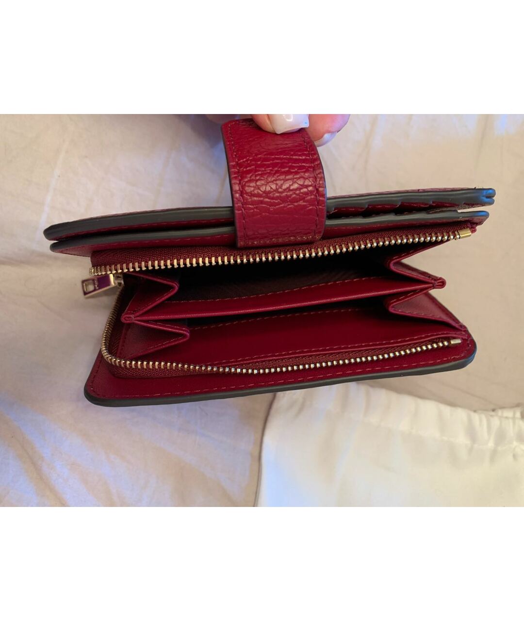 FURLA Бордовый кожаный кошелек, фото 6