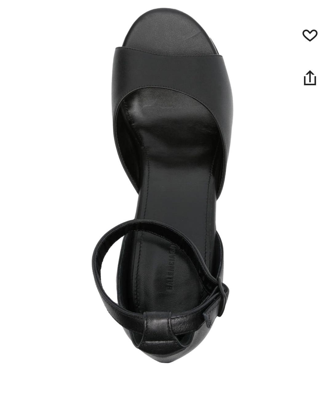 BALENCIAGA Черные кожаные босоножки, фото 4