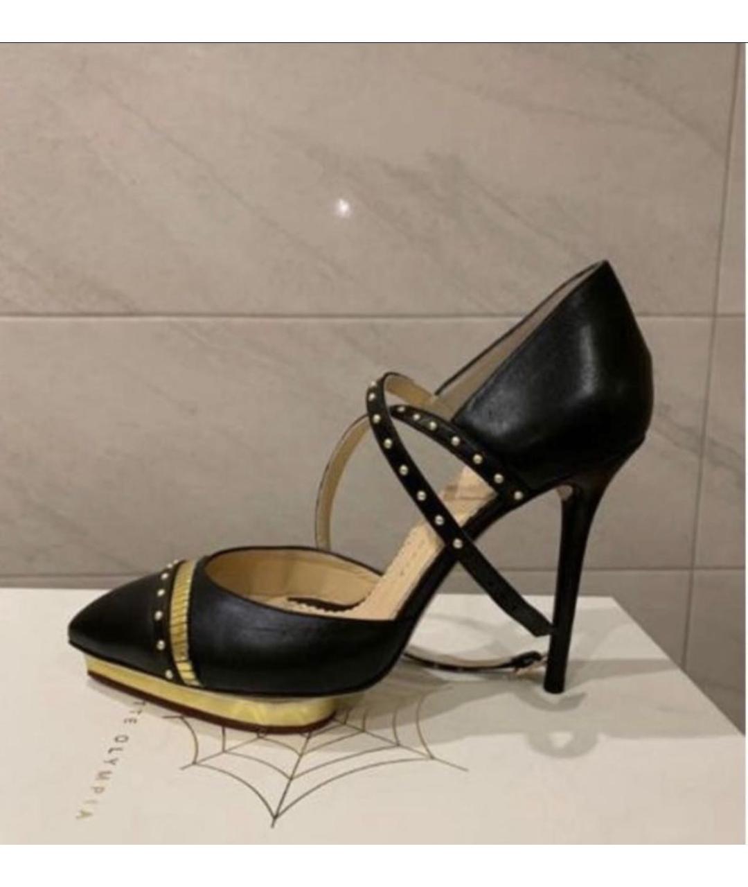 CHARLOTTE OLYMPIA Черные кожаные туфли, фото 4