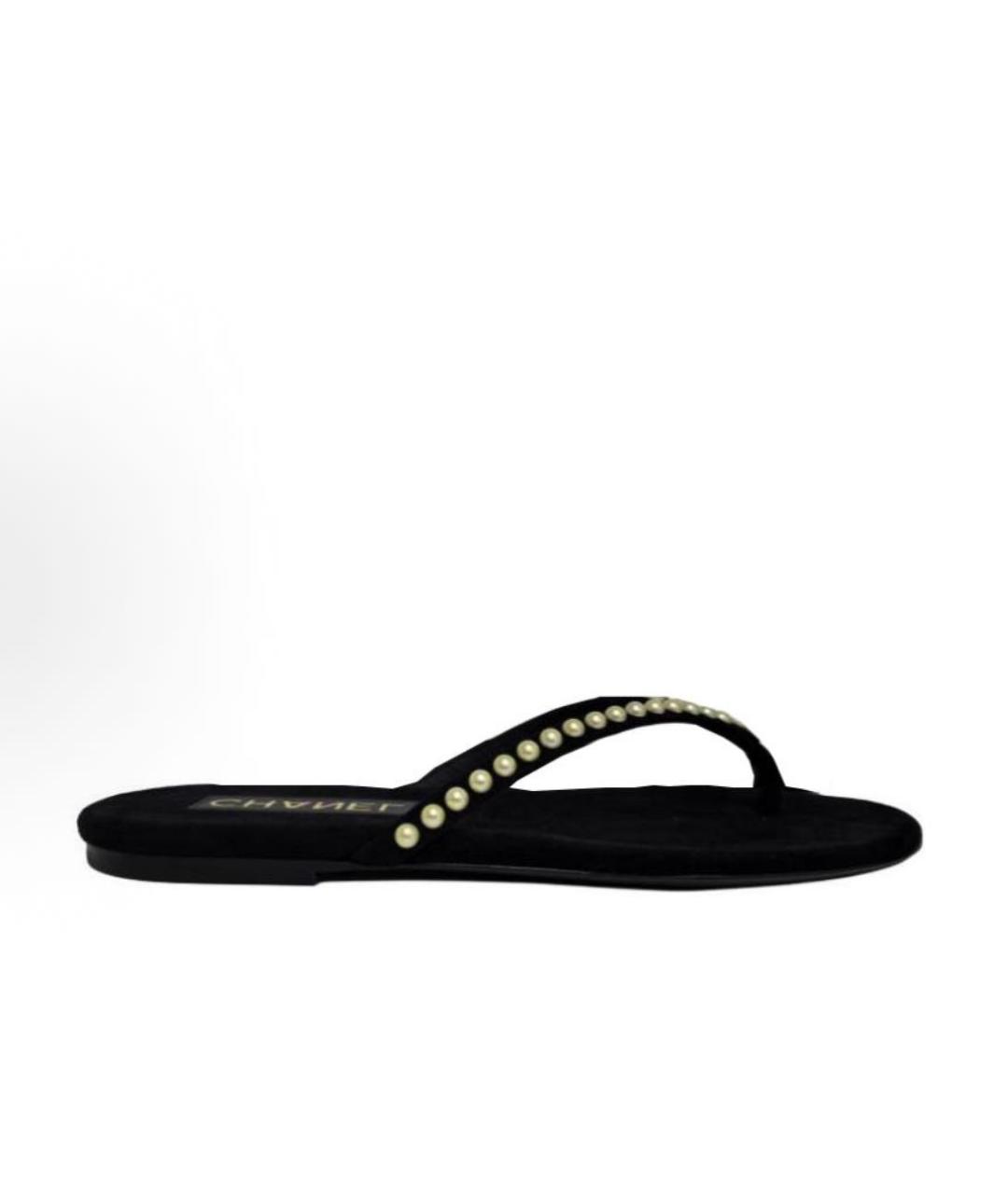 CHANEL Черные шлепанцы, фото 7