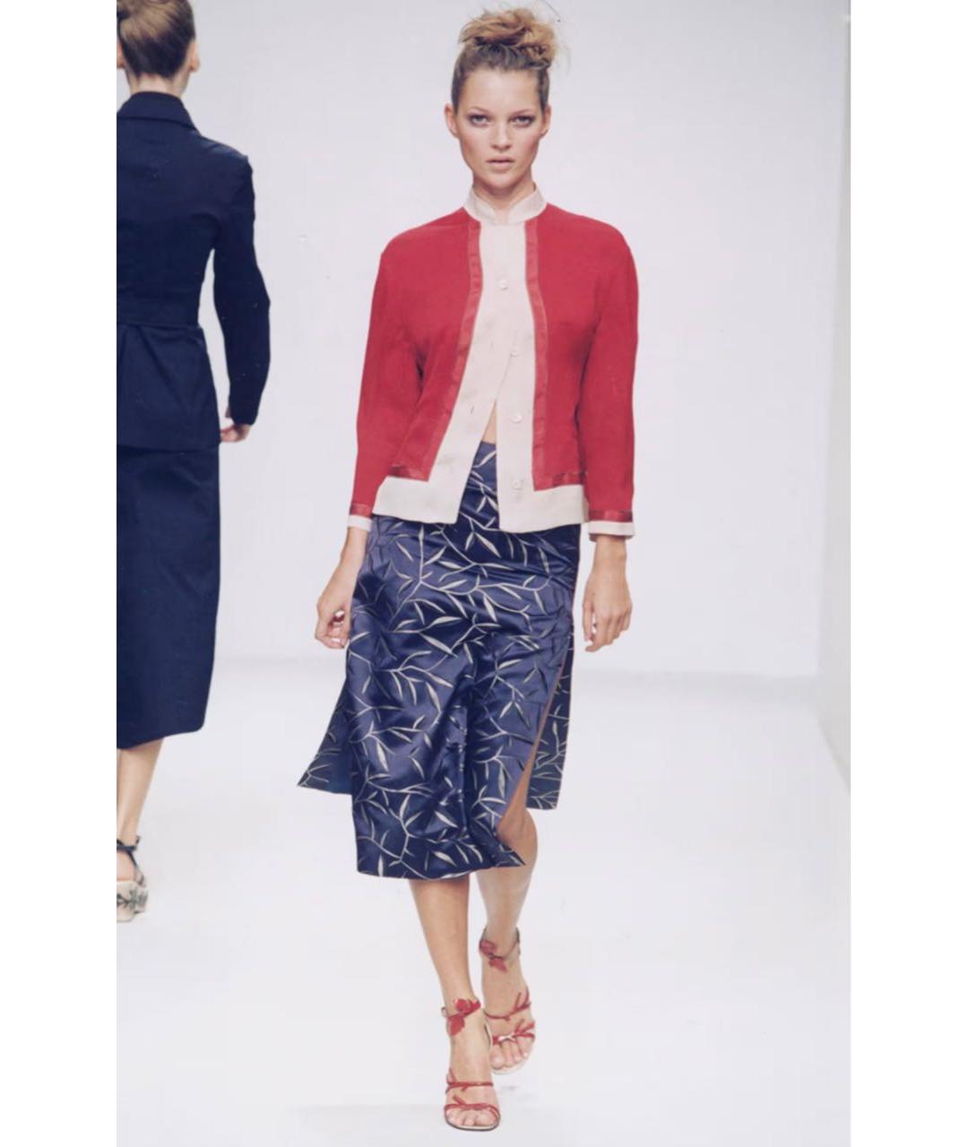 PRADA Темно-синяя шелковая юбка миди, фото 3