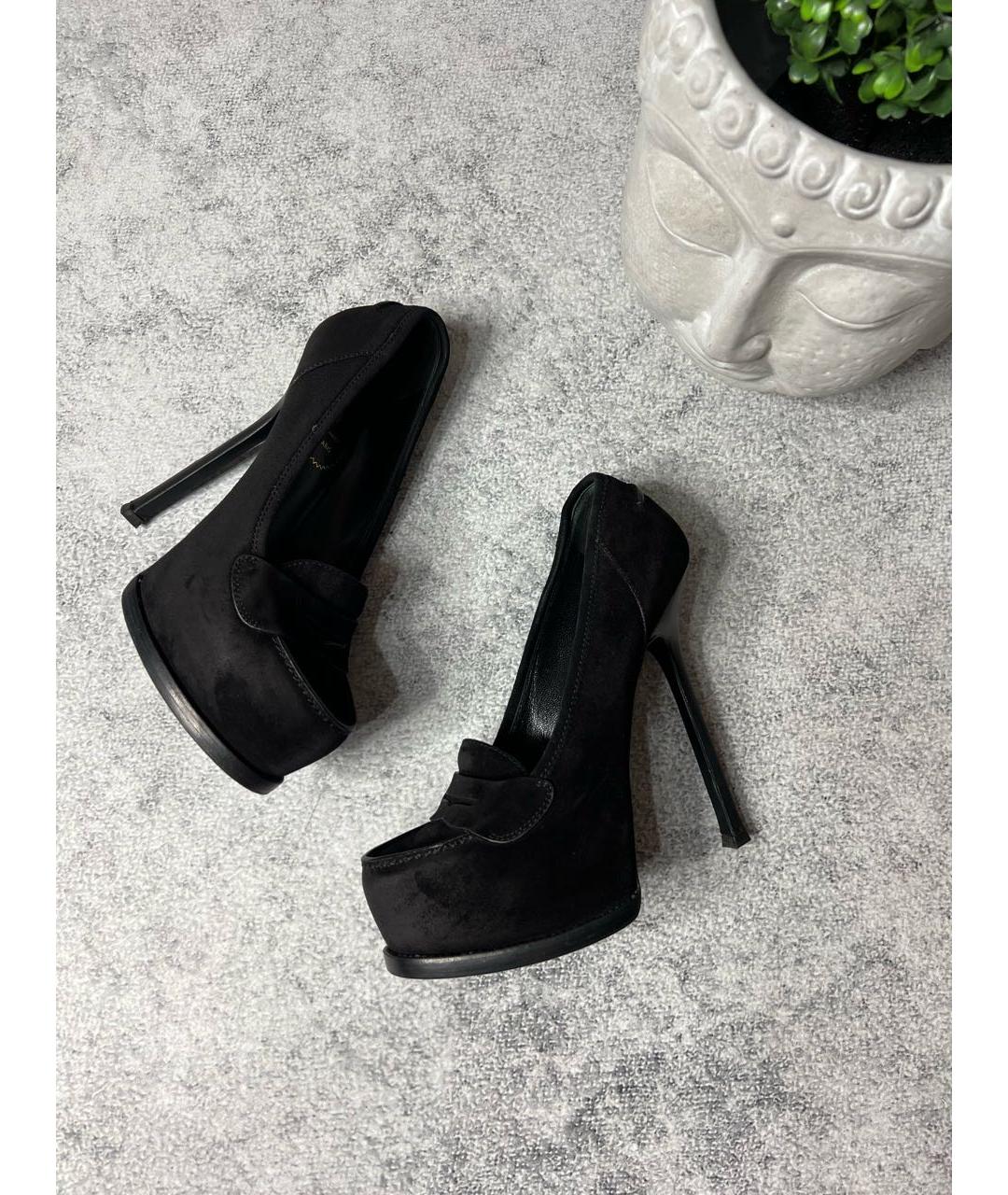 SAINT LAURENT Черные замшевые туфли, фото 2