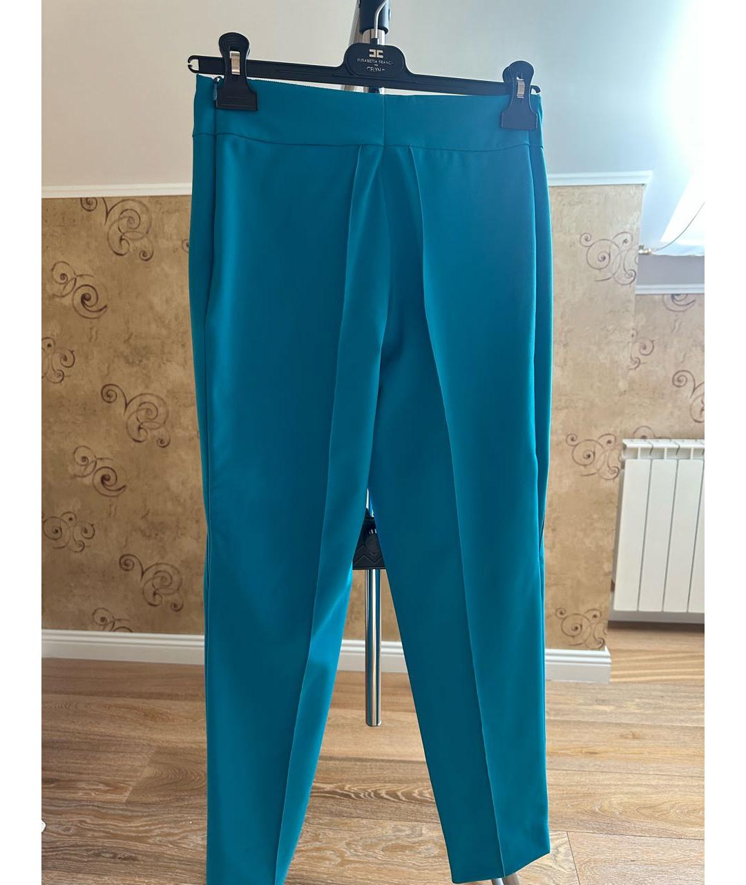 ESCADA Бирюзовые полиэстеровые прямые брюки, фото 2