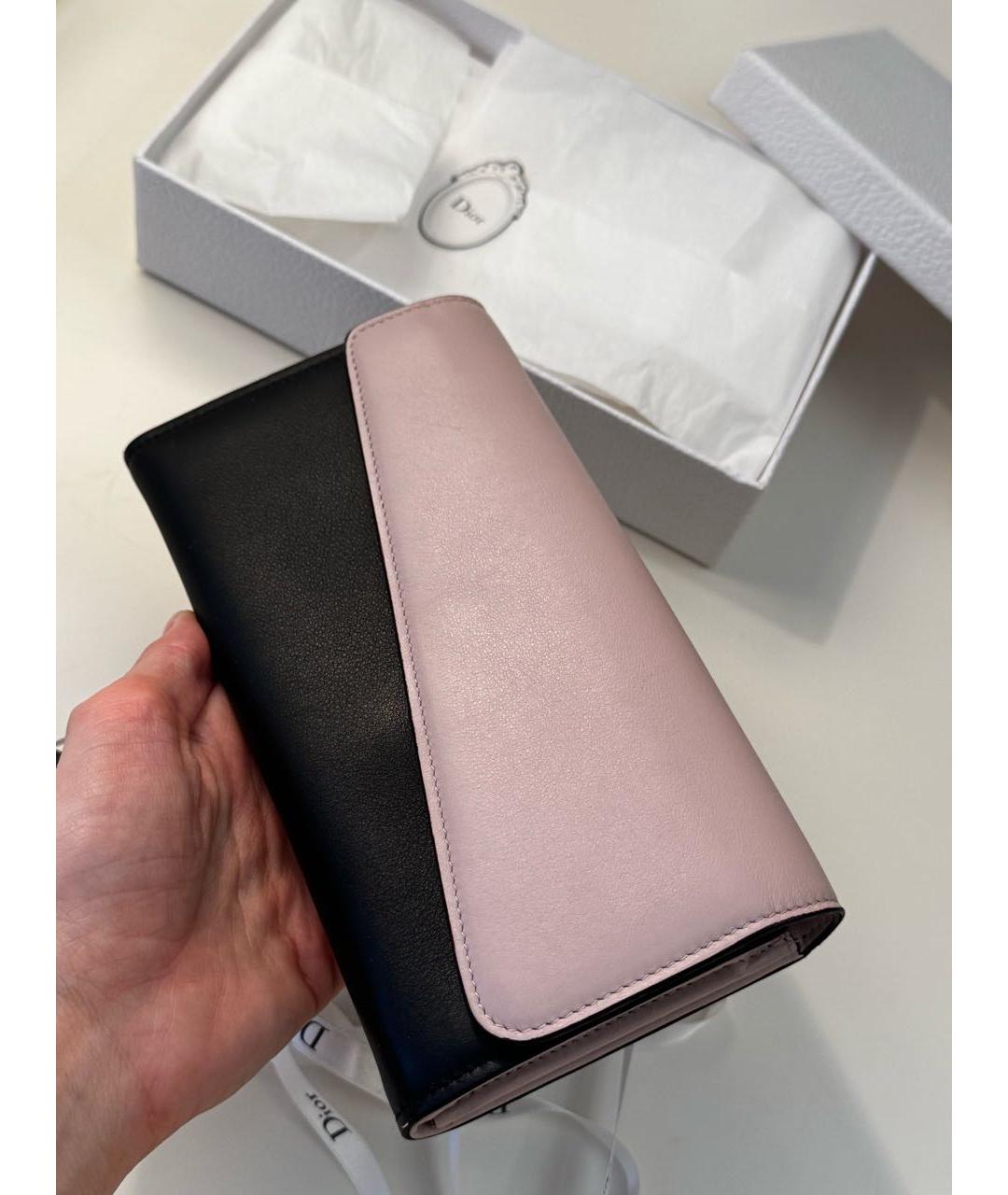 CHRISTIAN DIOR Черный кожаный кошелек, фото 2