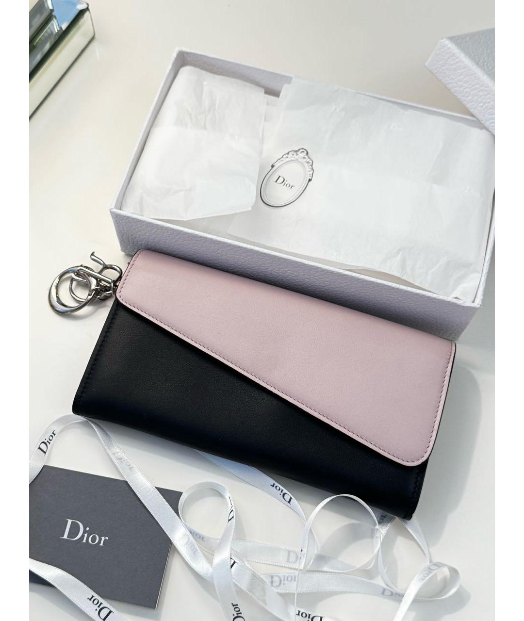 CHRISTIAN DIOR Черный кожаный кошелек, фото 9