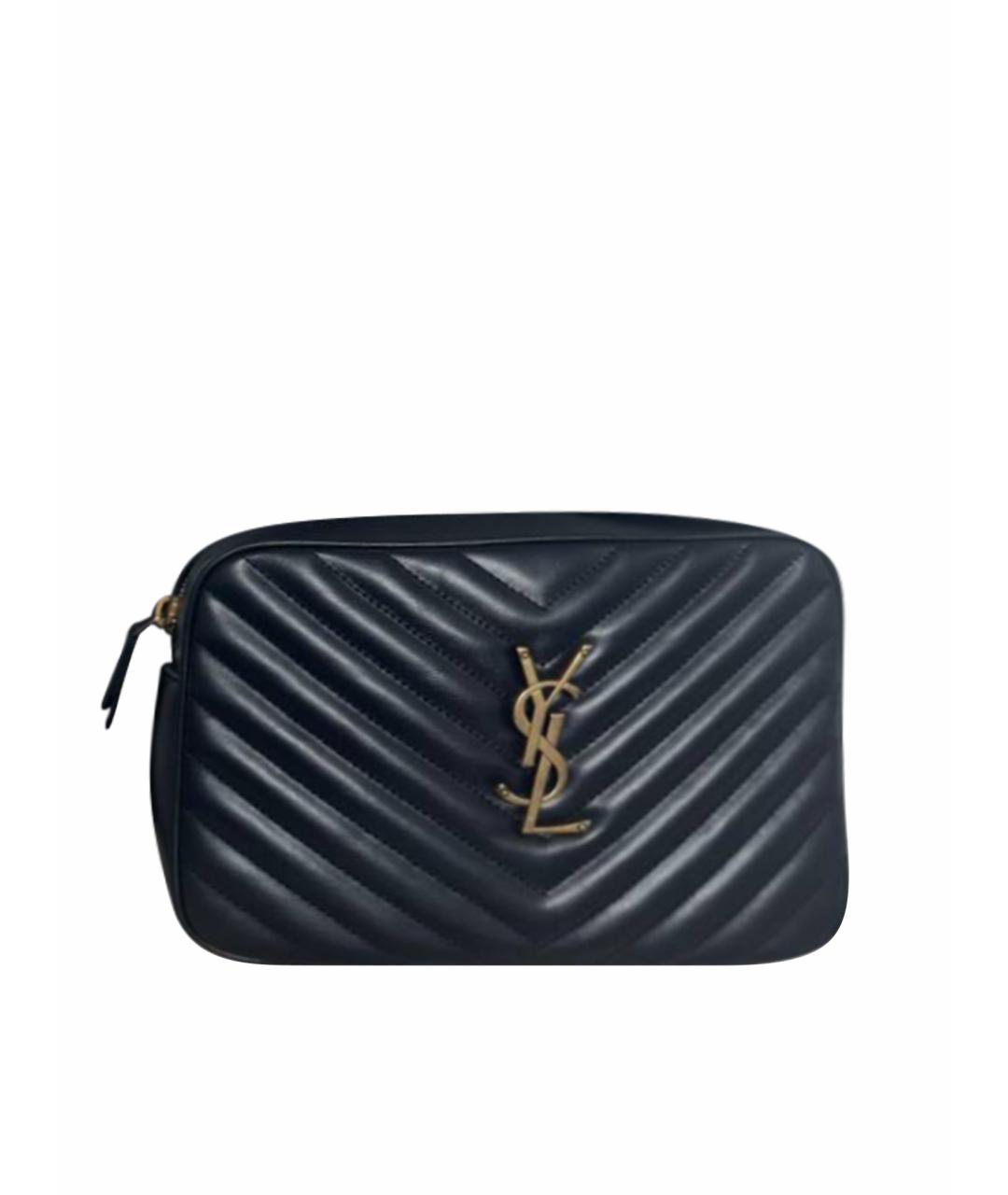 SAINT LAURENT Темно-синяя кожаная сумка через плечо, фото 1