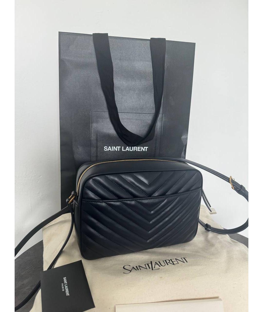 SAINT LAURENT Темно-синяя кожаная сумка через плечо, фото 2