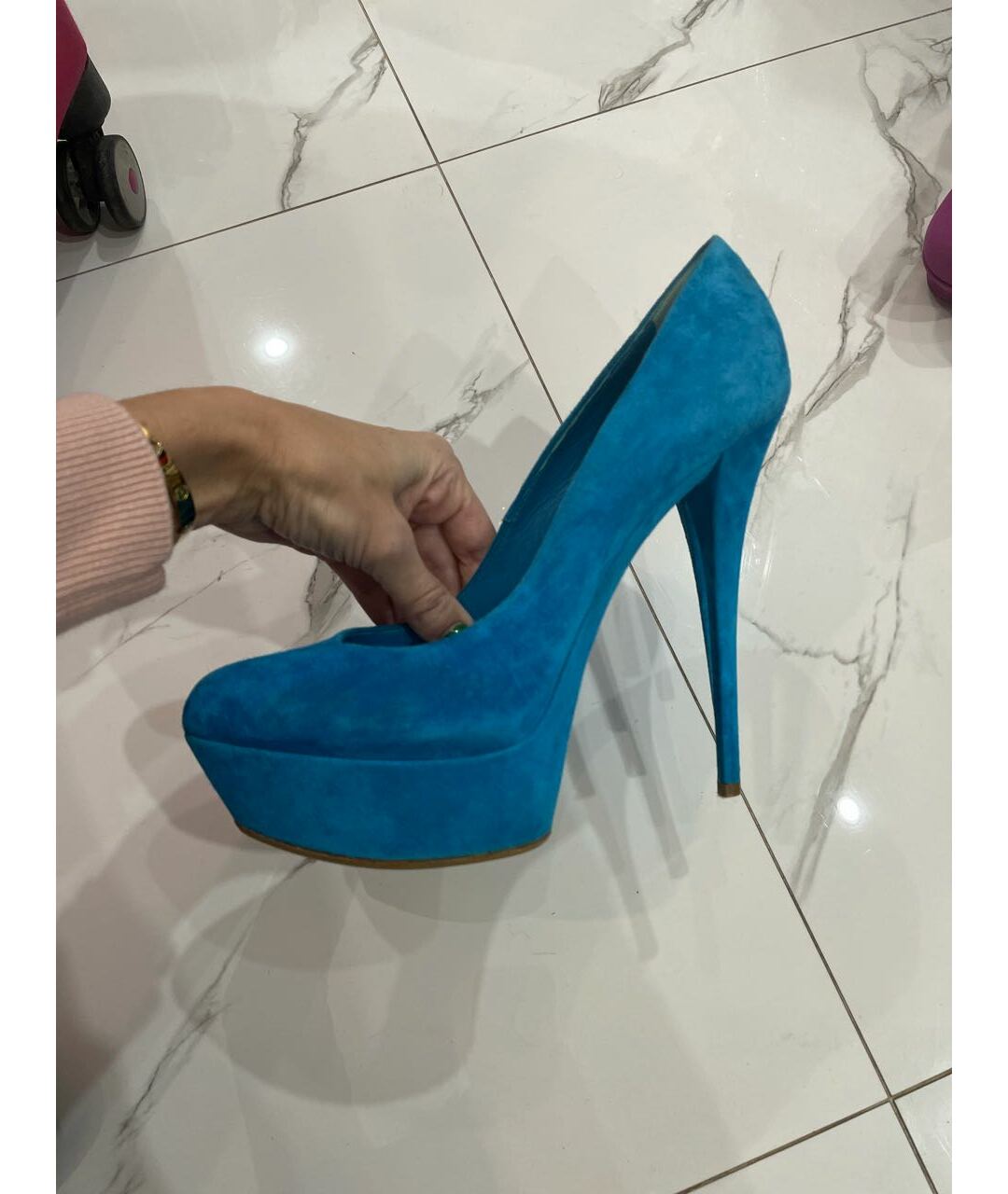 CASADEI Голубые замшевые туфли, фото 6