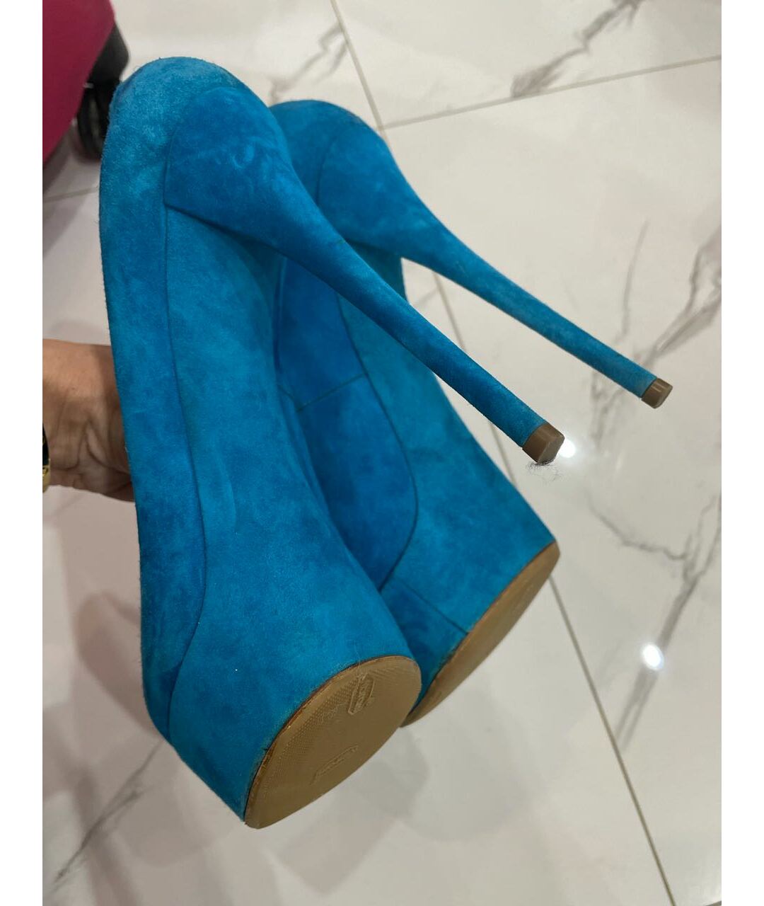 CASADEI Голубые замшевые туфли, фото 5