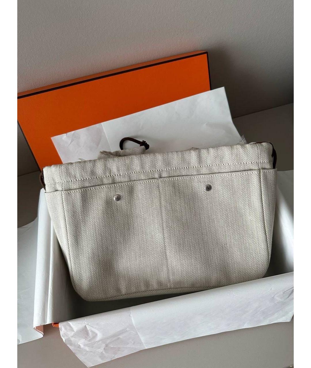 HERMES Бежевая хлопковая косметичка, фото 7