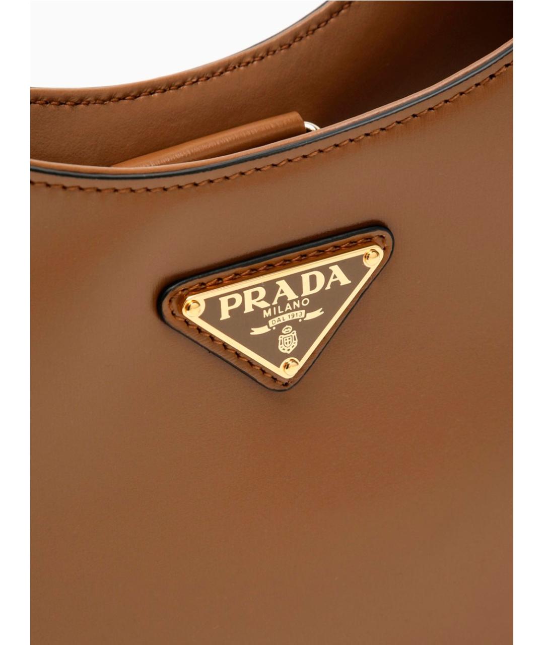 PRADA Коричневая кожаная сумка через плечо, фото 5
