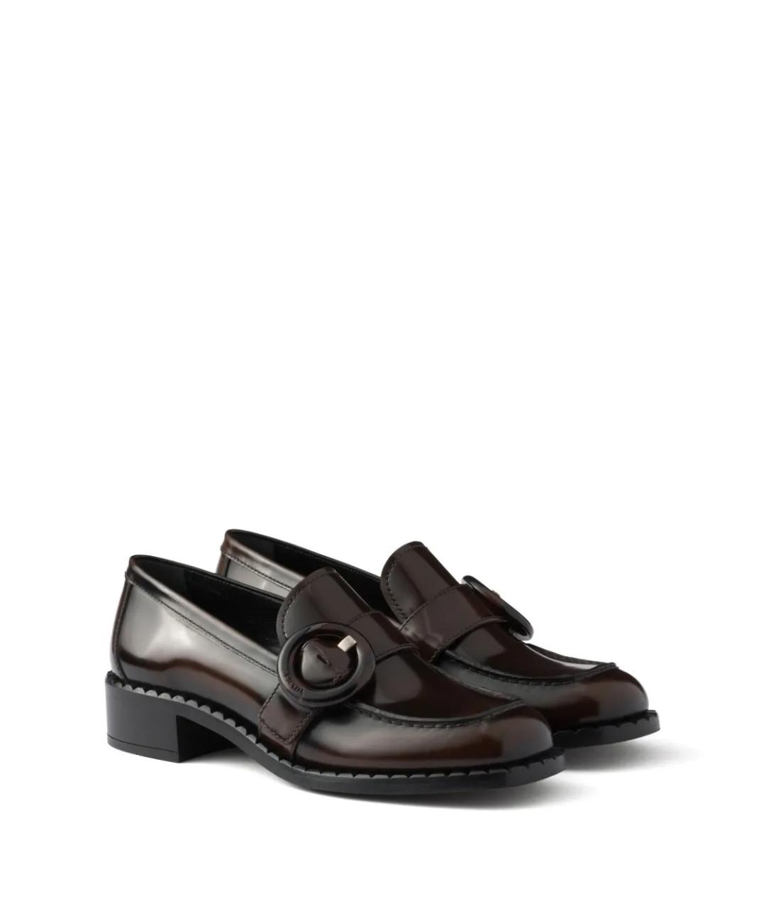 PRADA Коричневые кожаные лоферы, фото 3