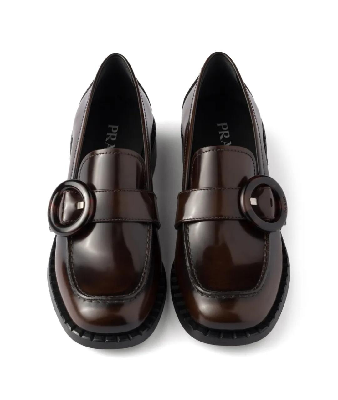 PRADA Коричневые кожаные лоферы, фото 2