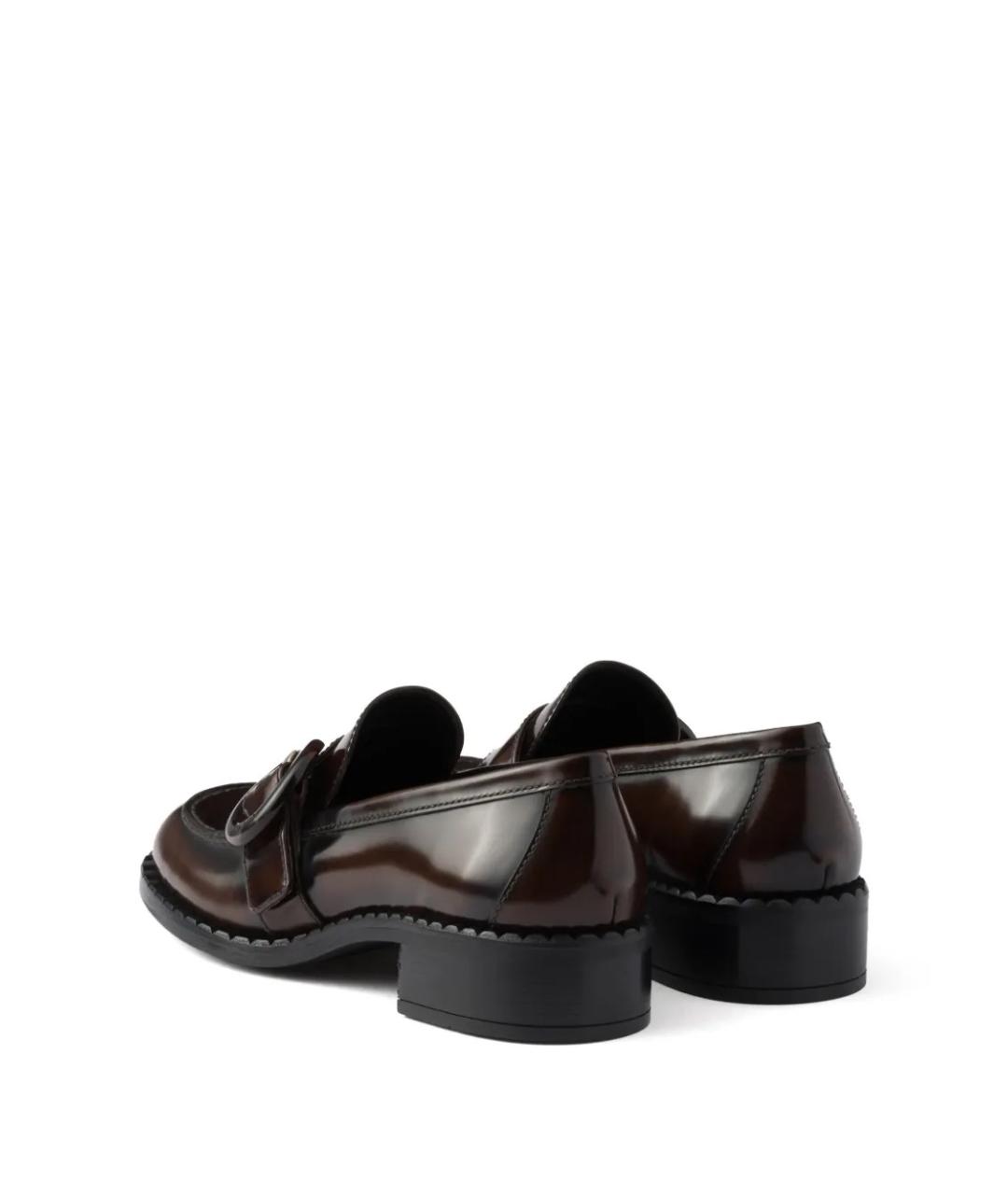 PRADA Коричневые кожаные лоферы, фото 4