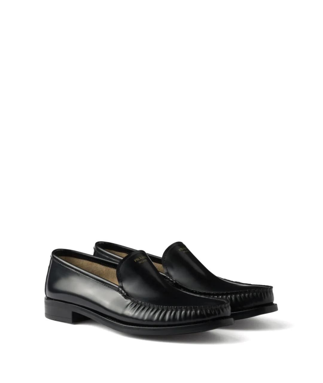 PRADA Черные кожаные лоферы, фото 3