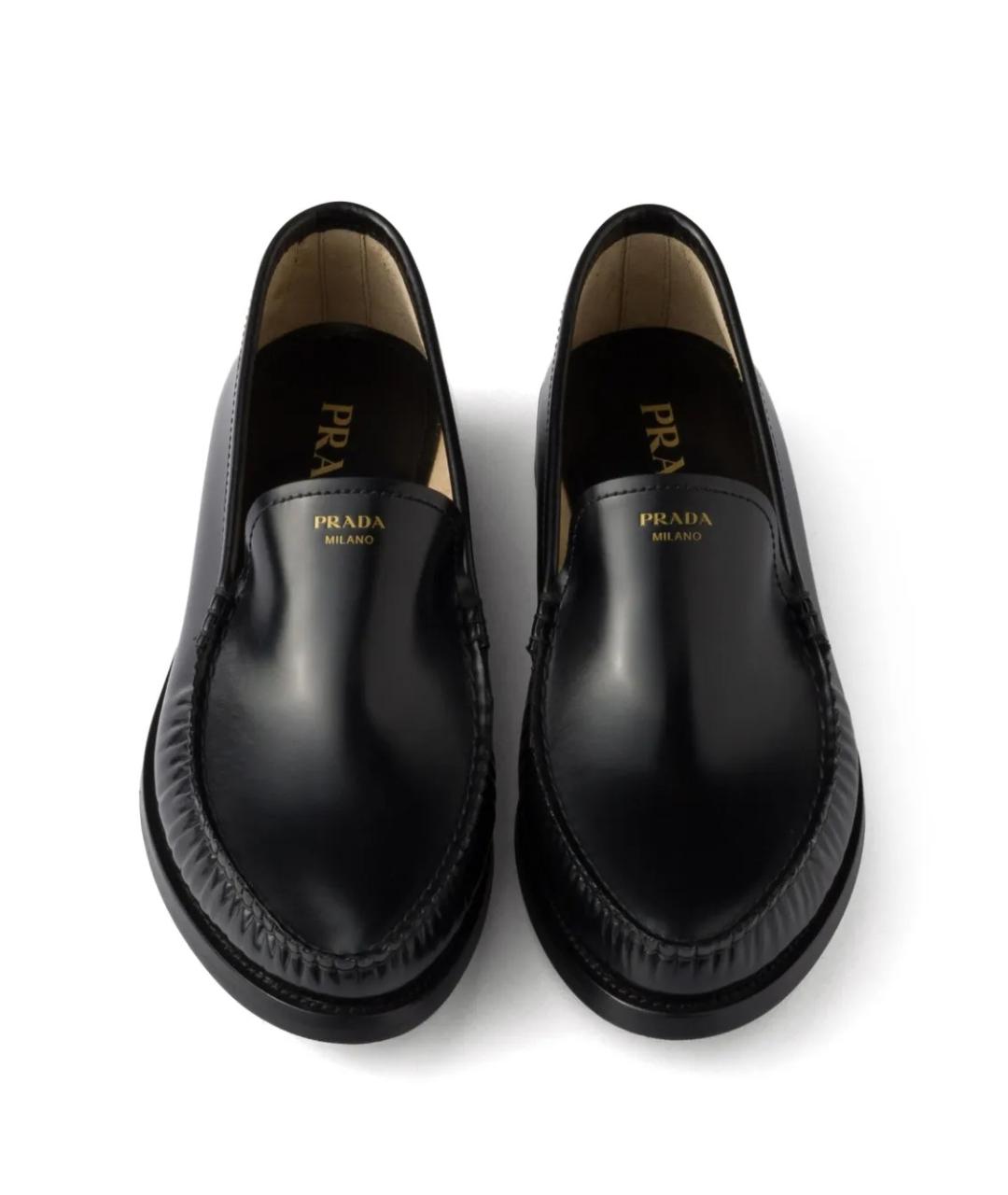 PRADA Черные кожаные лоферы, фото 2