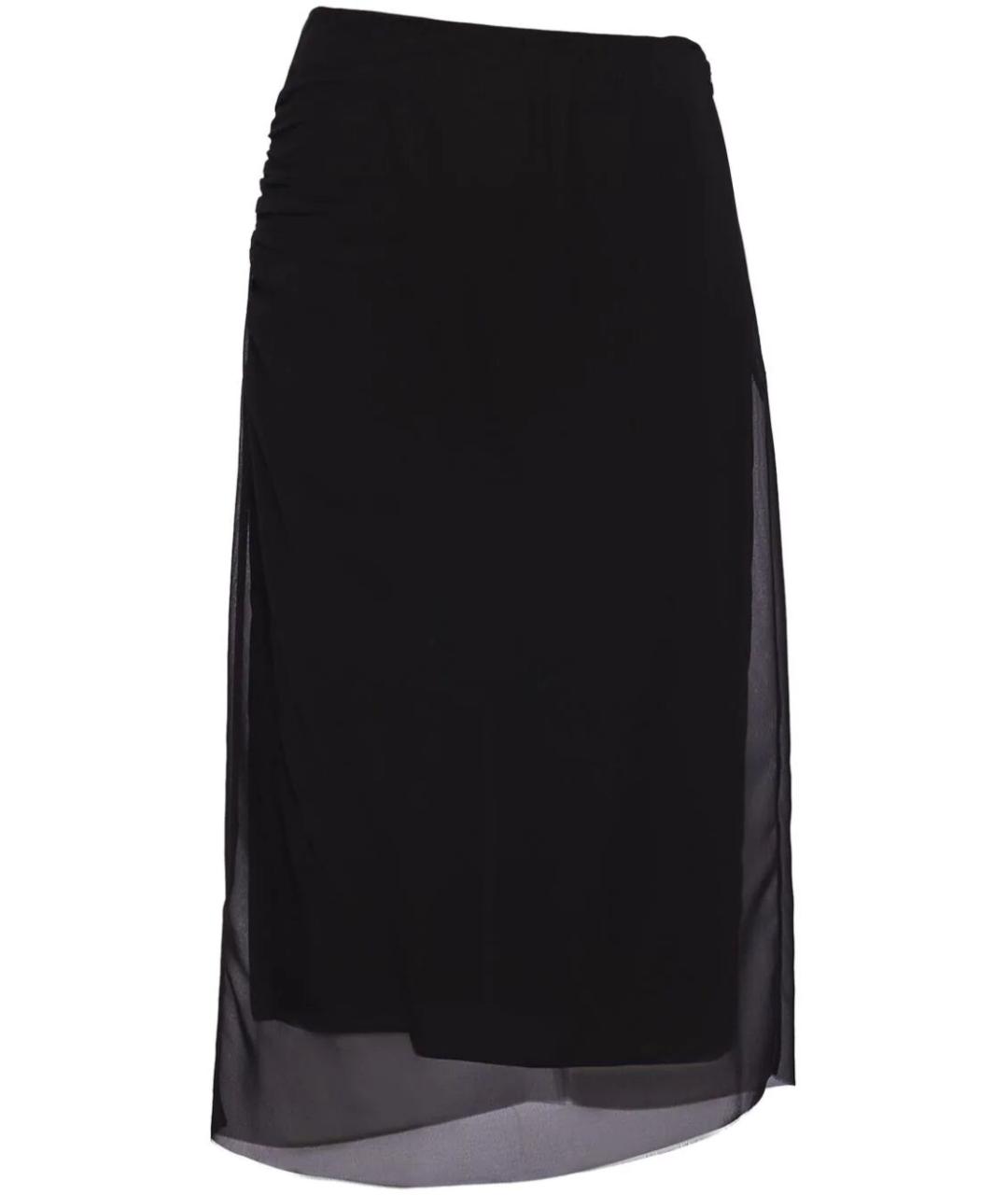 PRADA Черная полиэстеровая юбка миди, фото 1