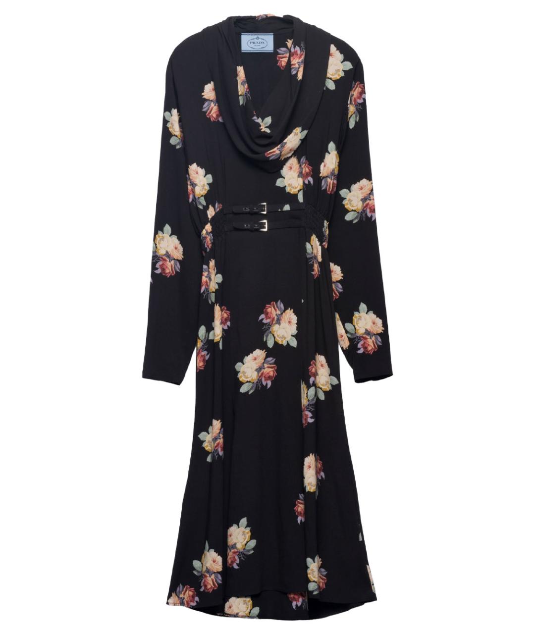 PRADA Черное вискозное платье, фото 1