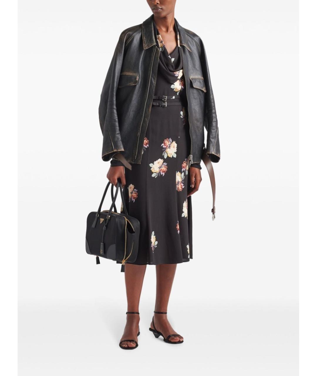 PRADA Черное вискозное платье, фото 2