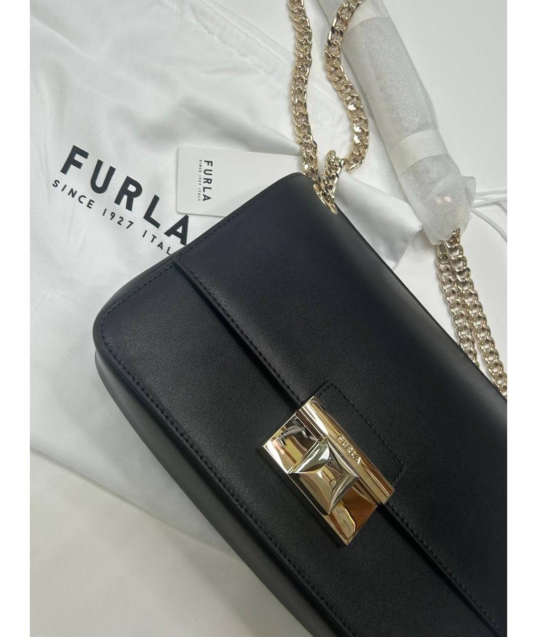FURLA Черная кожаная сумка через плечо, фото 2