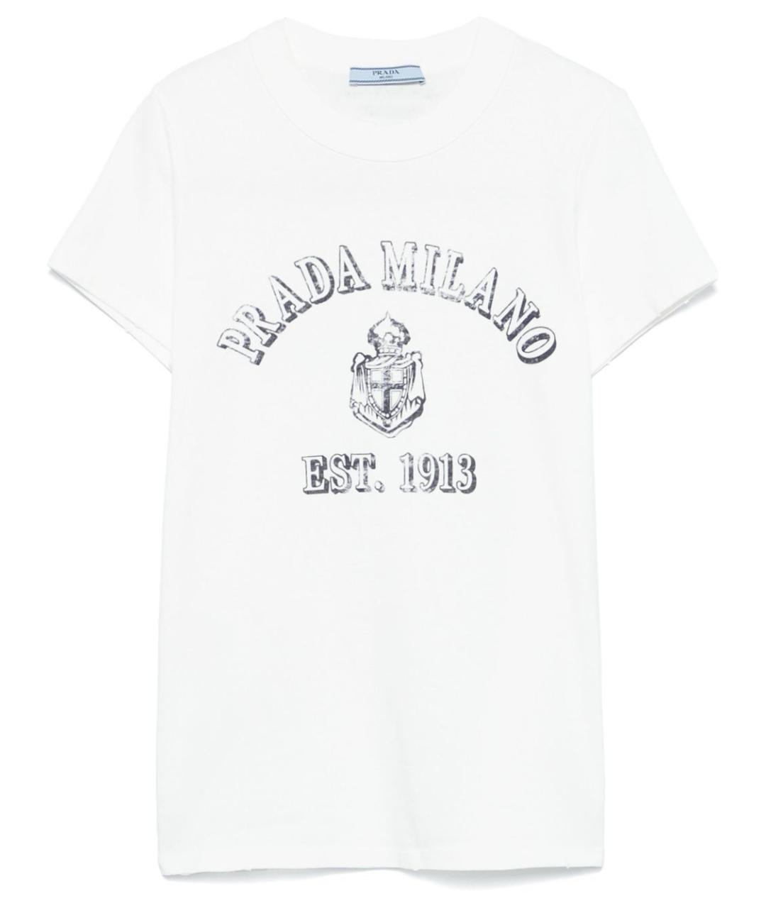 PRADA Белая хлопковая футболка, фото 1