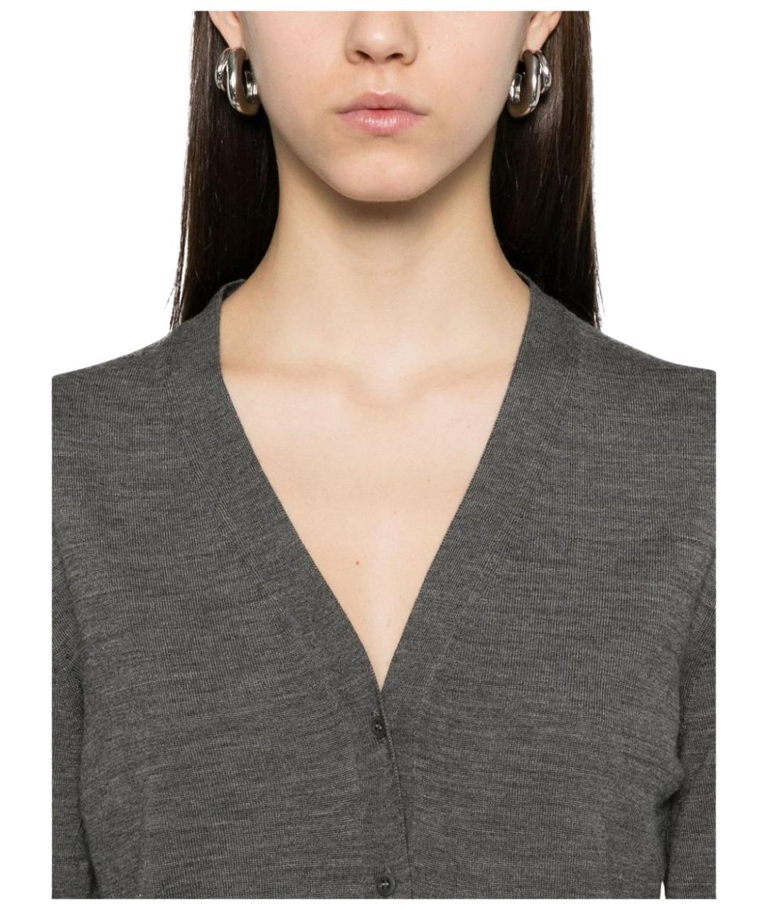 PRADA Серый шерстяной кардиган, фото 3