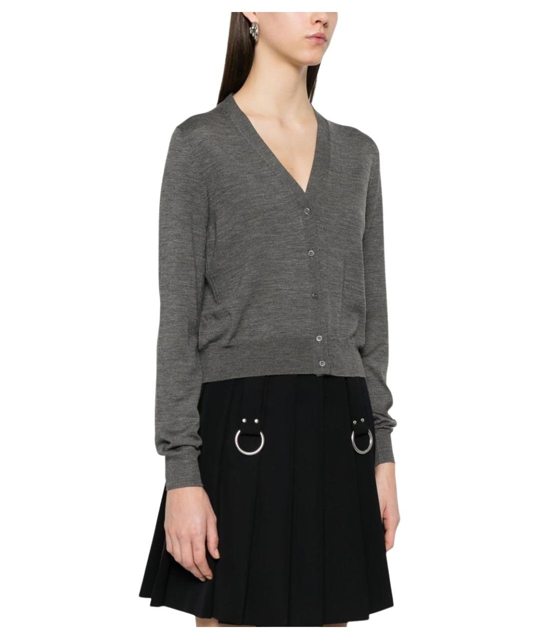 PRADA Серый шерстяной кардиган, фото 4