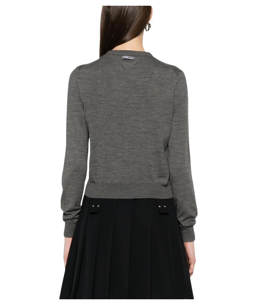 PRADA Серый шерстяной кардиган, фото 5