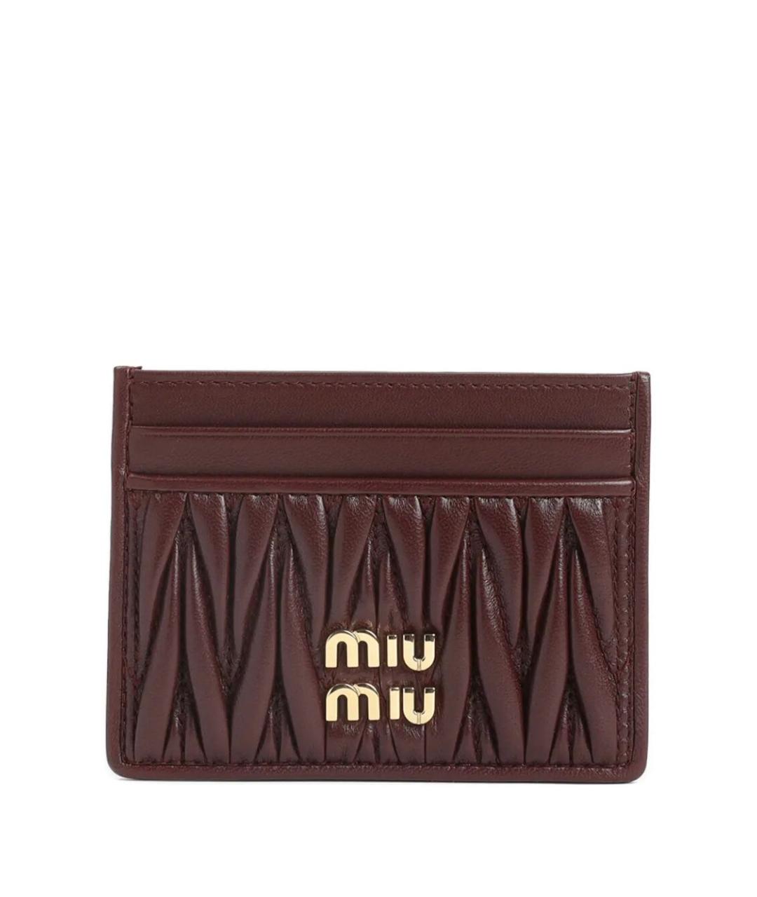 MIU MIU Бордовый кожаный кардхолдер, фото 1