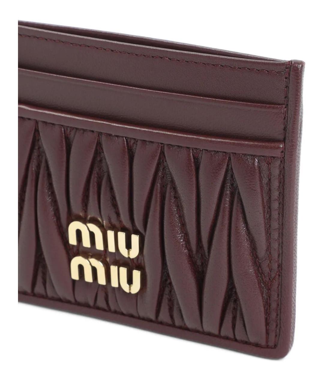 MIU MIU Бордовый кожаный кардхолдер, фото 2