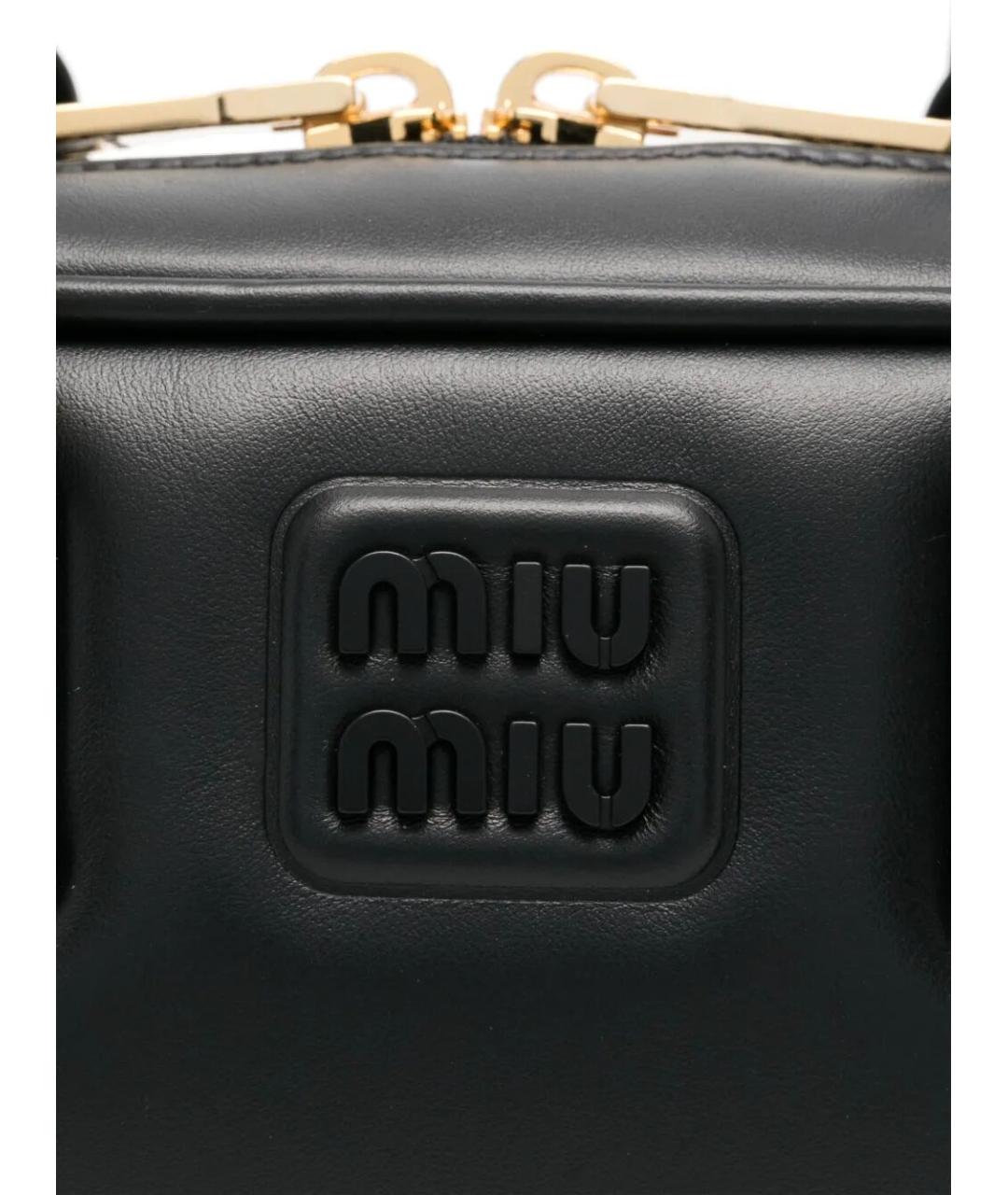 MIU MIU Черная кожаная сумка с короткими ручками, фото 4
