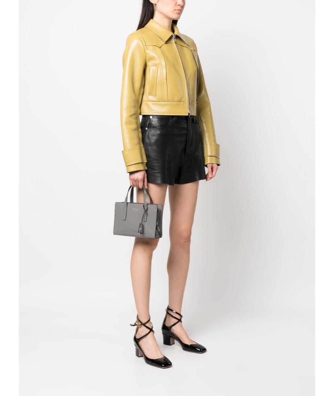 PRADA Серая кожаная сумка тоут, фото 4