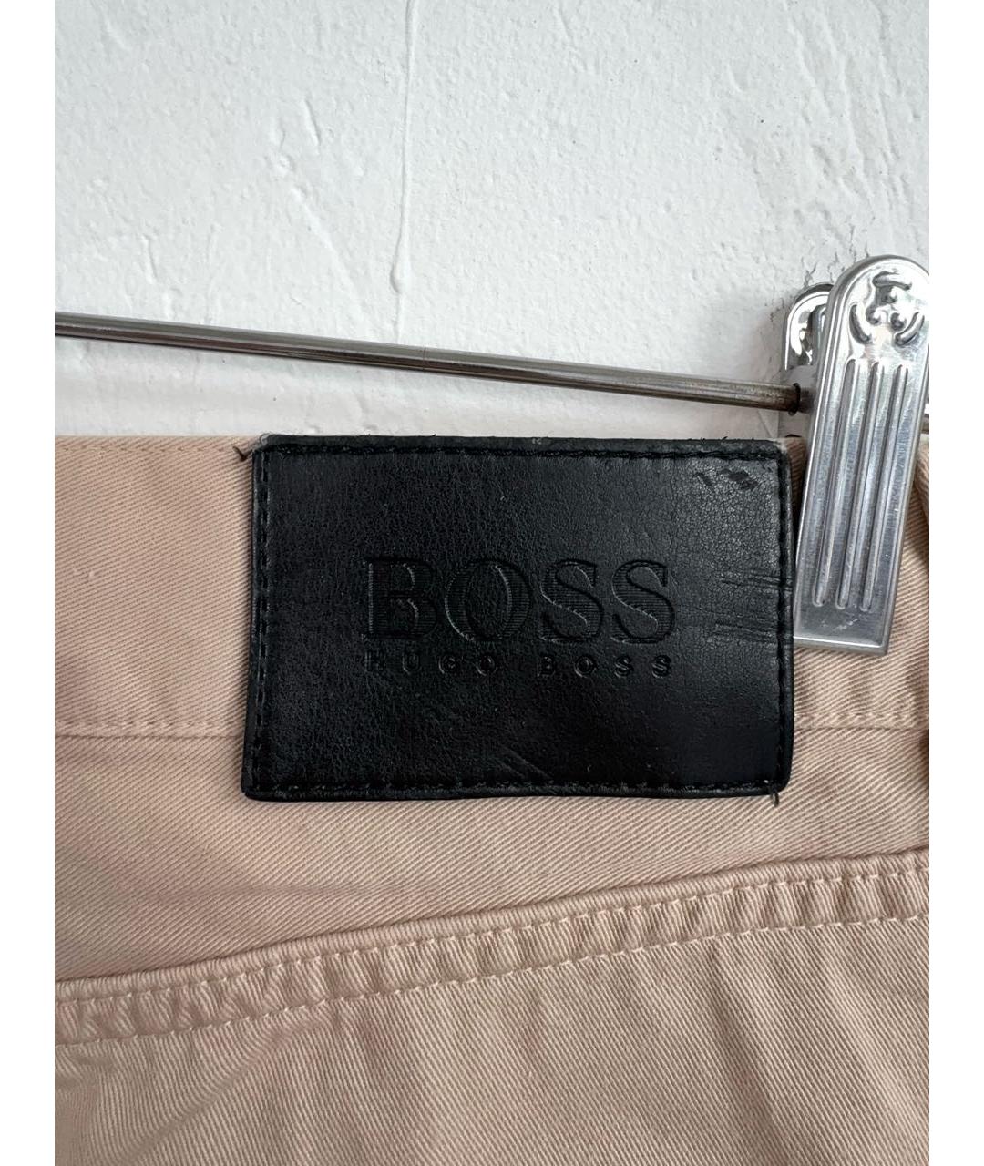 HUGO BOSS Бежевые хлопковые повседневные брюки, фото 4